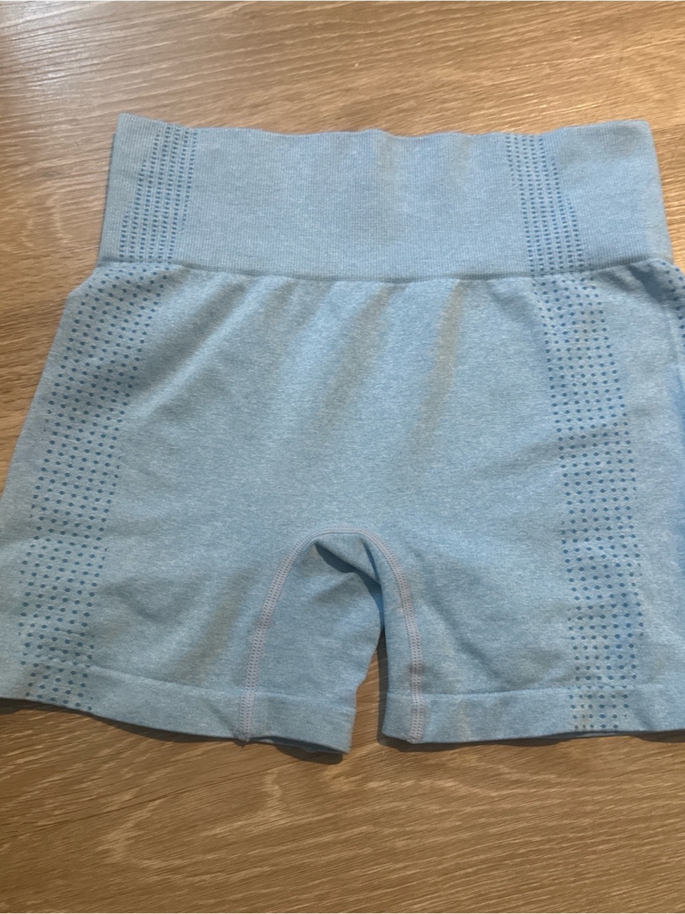Amazon Light Blue High-Waist Seamless Bike Shorts